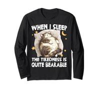 Cozy Cat T-Funny Lazy Nightgown Chonk Cat Maglia a Manica