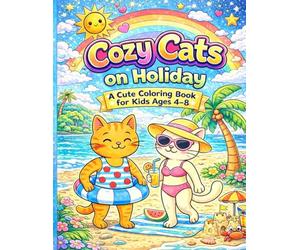 Cozy Cats On Holiday: A Fun and Cute Summer Vacation Coloring Book for Kids Ages 4-8