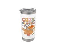 Cozy Chapters Only Reading Deer Autumn Book Lover Bicchiere termico in acciaio inox doppia parete