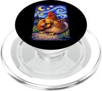 Cozy Chicken Playing Guitar Whimsical Art Music Farmer Hen PopSockets PopGrip per MagSafe