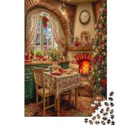 Cozy Christmas Kitchen Puzzle Da 1000 Pezzi Puzzle Adulti Immagine Dipinta Regalo Per Amore E Amico 52x38cm/1000pcs