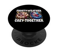 Cozy Christmas Vibes Graphic For Kitten Mom Cute Winter Cat PopSockets PopGrip Adesivo