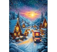 Cozy Christmas Village with Lights Puzzle 500 Pezzi Per Lui Amici E Colleghi Wildlife Pet Rompicapo Sfida Impossibile Giochi Da Tavolo Serate in Gruppo Regalo Natale 2025 500 PCS