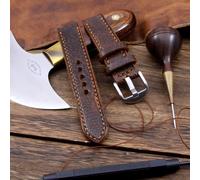COZY Cinturino per orologio fatto a mano in pelle di cognac Gobi punto pieno ...