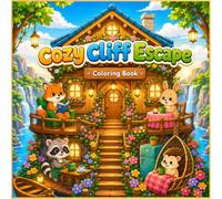 Cozy Cliff Escape Coloring Book: Cute Animal Cliffside Homes, Waterfall Cottages, Tiny Rooms and Relaxing Coloring Pages for Kids