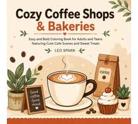 Cozy Coffee Shops & Bakeries: Easy and Bold Coloring Book for Adults and Teens Featuring Cute Café Scenes, Coffee, Pastries, and Sweet Treats for Relaxation and Stress Relief