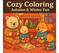 Cozy Coloring - Autumn & Winter Fun: Coloring Book for Adults, Teens and Children - Featuring Cute Characters with Easy and Simple Designs for Relaxation
