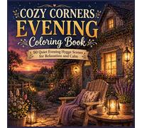 Cozy Corners Evening Coloring Book: 50 Quiet Evening Hygge Scenes for Relaxation and Calm