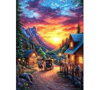 Cozy Cottage in A Mountain Valley Puzzle 1000 Pezzi Rompicapo Rilassante Premium Science Fiction Magical Dream Antistress Naturale Attività Per Il Benessere Regalo Per Chi Lavora Molto 1000 PCS