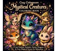 Cozy Cottage Mystical Creatures Coloring Book: 51 Cute Fantasy Animals, Fairies, Dragons, Vintage Objects & Cozy Magical Scenes for Relaxation