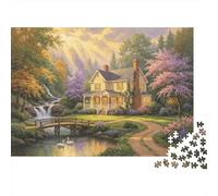 Cozy Cottage Puzzle per Adulti 1000 Pezzi Riciclabile Spring Garden Puzzle Interessante Accessori per Giochi Familiari Divertente Present for Regalo di Auguri di Vacanza 52x38cm/1000 Pezzi