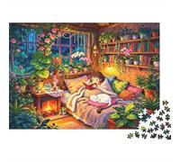Cozy Cottage Puzzles 1000 pezzi Recycled Whimsical Home Senior Puzzles Party Accessori per il gioco Great Regalo Idea for Family And Friends Birthdays 52x38cm/1000pcs
