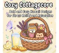 Cozy Cottagecore: Bold and Easy Kawaii Designs for Stress Relief and Relaxation - Simple Cottagecore Illustrations of Cozy Animals, Gardens, and Country Life