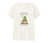 Cozy Cottagecore Coffee Frog Art Maglietta Premium