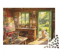Cozy Cottagecore Puzzles 1000 pezzi Materiale riciclato Painting Studio Adult Jigsaws Developing Ragazzi e ragazze‘s Intelligence Gioco genitore-figlio Activity 38x26cm/1000pcs