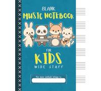 Cozy Covers: Blank Music Notebook for Kids - WIDE STAFF: Deep Blue | Cozy Covers Collection