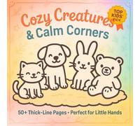 Cozy Creatures & Calm Corners: A Calming Coloring Book for Kids Ages 3- 10 with Cute Animals, Cozy Scenes & Big Bold Lines