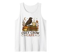 Cozy Crow Cafe, Design Vintage per Amanti del caffè Autunnale Canotta