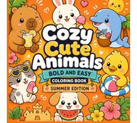 Cozy Cute Animals: Bold and Easy Coloring Book - Summer Edition