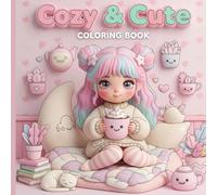 Cozy & Cute Coloring Book for Kids: 53 Adorable Kawaii Coloring Pages featuring cute animals, cozy rooms, sweet treats, and relaxing patterns for ... 8-12, with bold and easy-to-color designs.