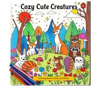 Cozy Cute Creatures Coloring Book for Kids and Adults