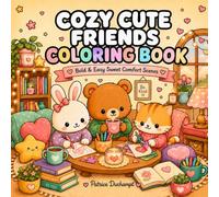 Cozy Cute Friends Coloring Book: Bold & Easy Sweet Comfort Scenes