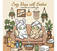 Cozy Days with Besties: A Simple and Cute Coloring Book for Teens and Adults, Featuring Heartwarming Moments of a Cat and Bunny.