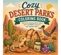 Cozy Desert Parks Coloring Book: Bold & Easy Relaxing Desert Scenes with Cute Wildlife, Canyons & Cozy Southwest Vibes
