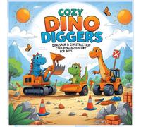 Cozy Dino Diggers: Dinosaur and Construction Coloring Book for Boys Ages 3-8: A Fun Dinosaur and Construction Vehicle Coloring Book for Boys Ages 3-8 ... Stress Relief Activity for Teens and Adults)