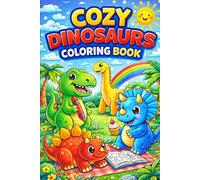 Cozy Dinosaurs Coloring Book: Bold and Easy Coloring Book for Kids Ages 4-8
