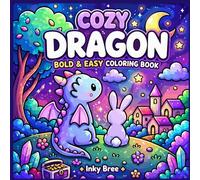Cozy Dragon: Bold d Easy Coloring Book