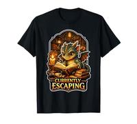 Cozy Dragon Reader Fantasy Core Attualmente in Fuga Maglietta