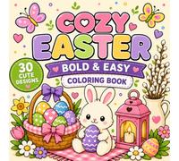 Cozy Easter Coloring Book: 30 Cute and Simple Easter Designs