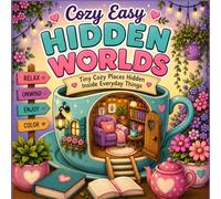 Cozy Easy Hidden Worlds: Tiny Cozy Places Hidden Inside Everyday Things | Bold and Easy Coloring Book for Adults and Teens: 40 Cozy Hidden World ... Objects and Relaxing Easy to Color Adventures