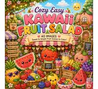 Cozy Easy Kawaii Fruit Salad: 40 Sweet & Simple Fruit Scenes to Color