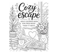 Cozy Escape: Adult Coloring Book for Stress Relief: Bold & Easy Relaxing Designs Featuring Cozy Corners, Floral Patterns, Nature, Hearts, Tropical ... for Mindfulness, Relaxation & Anxiety Relief