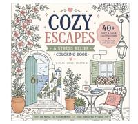 Cozy Escapes: 40+ Stress Relief Coloring Book Illustrations for Adults Featuring Charming Doors, Coastal Views, Flower-Filled Windows, Cozy Cafés, and Peaceful Mediterranean Scenes