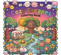 Cozy Escapes Coloring Book: 57 Calming Illustrations for Adults and Kids Bold & Easy