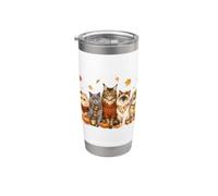 Cozy Fall Autumn Cute Cat Funny Cat Kitten Lover Bicchiere termico in acciaio inox doppia parete