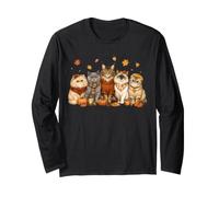Cozy Fall Autumn Cute Cat Funny Cat Kitten Lover Maglia a Manica