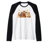 Cozy Fall Autumn Cute Cat Funny Cat Kitten Lover Maglia con Maniche Raglan