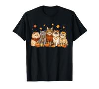 Cozy Fall Autumn Cute Cat Funny Cat Kitten Lover Maglietta