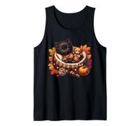 Cozy Fall Cat in Kitten Pajamas for Cats And Autumn Cat Lady Canotta