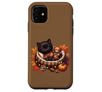 Cozy Fall Cat In Kitten Pajamas For Cats And Autumn Cat Lady Custodia per iPhone 11