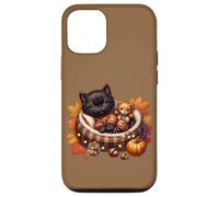 Cozy Fall Cat In Kitten Pajamas For Cats And Autumn Cat Lady Custodia per iPhone 12/12 Pro