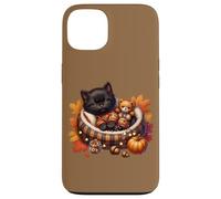 Cozy Fall Cat In Kitten Pajamas For Cats And Autumn Cat Lady Custodia per iPhone 13