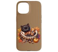 Cozy Fall Cat In Kitten Pajamas For Cats And Autumn Cat Lady Custodia per iPhone 15