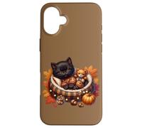 Cozy Fall Cat In Kitten Pajamas For Cats And Autumn Cat Lady Custodia per iPhone 16 Plus