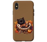 Cozy Fall Cat In Kitten Pajamas For Cats And Autumn Cat Lady Custodia per iPhone X/XS