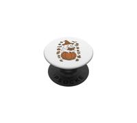 Cozy Fall Ghost Reading on Pumpkin Retro Halloween Vibes PopSockets PopGrip Adesivo